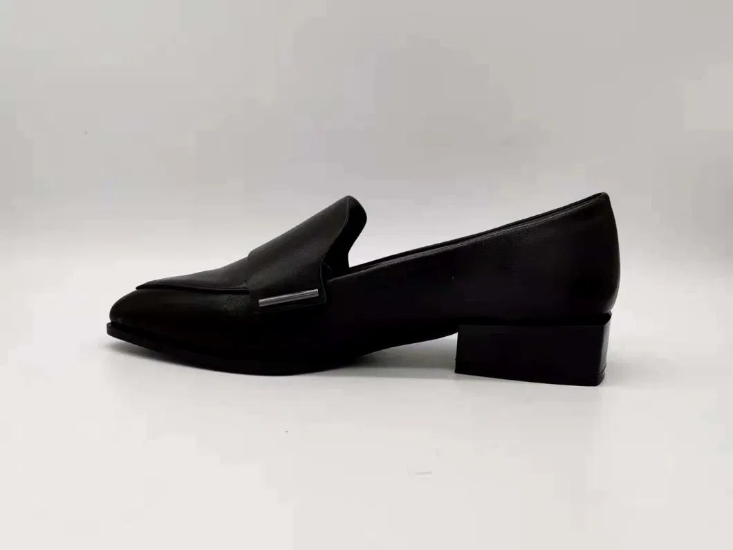 New Arrival Black Patent Leather Comfortable Ladies Women Flat Single Shoes