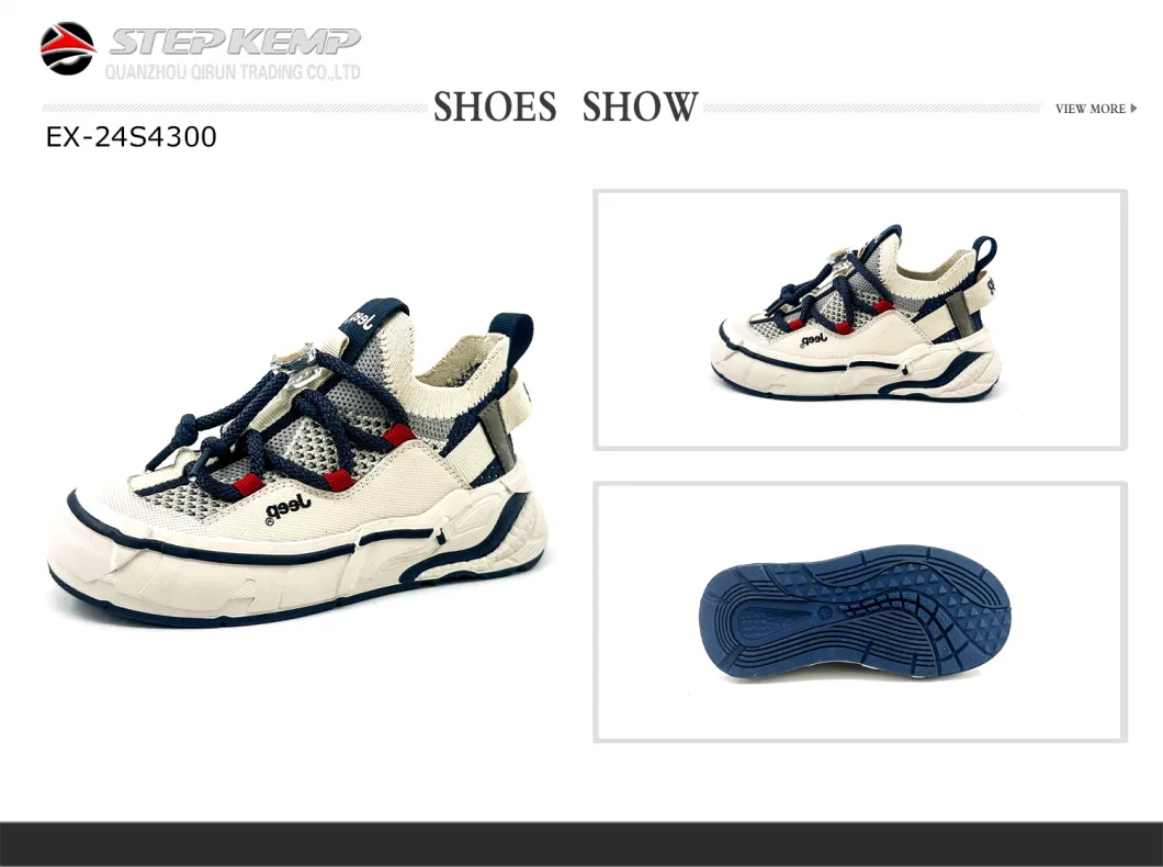 Summer Custom Breathable Knitted Upper Children Comfortable High-Top Sneakers Ex-24s4300