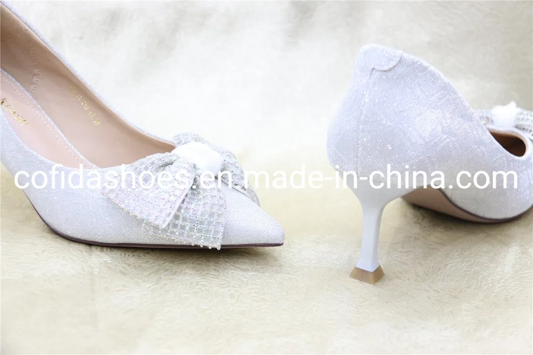 Traditional Red Fabric Party Dress Lady Bridal Shoe