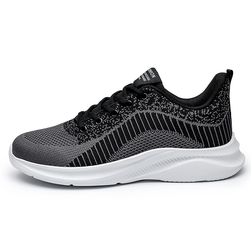 Low Price Wholesale Fly Woven Lightweight Sneakers Men Comfortable Running Shoes