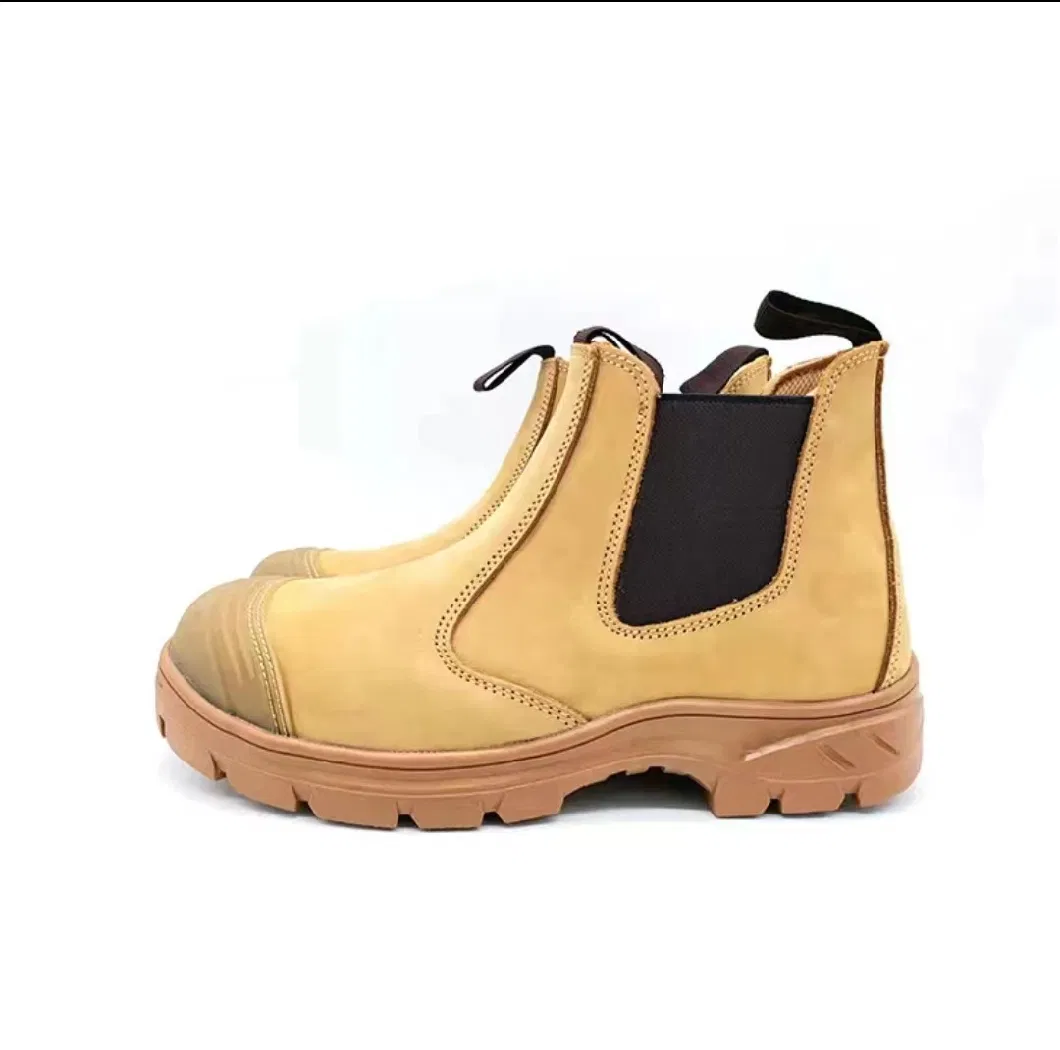 Armor Wheat Pull up Elastic Sided Scuff Cap Safety Boots Shoes