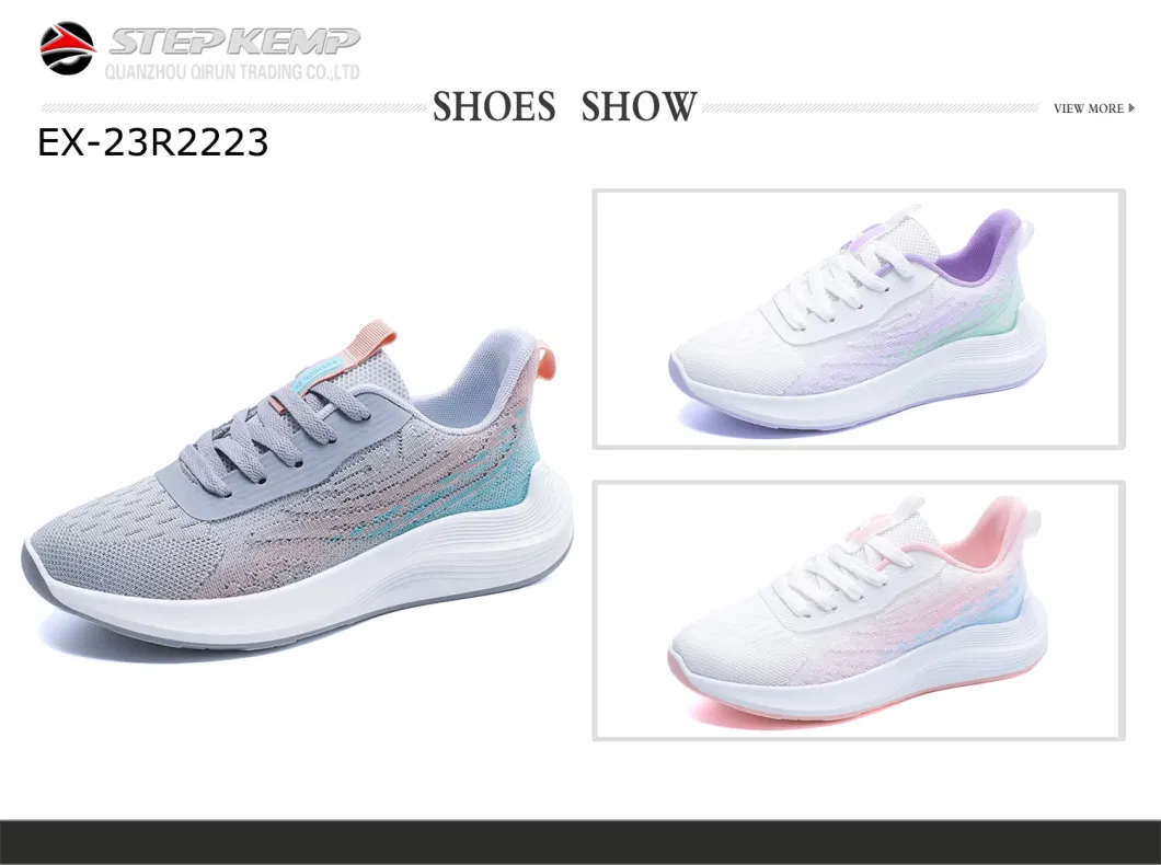 Women&prime;s Walking Flats Slip on Knitted Soft Lightweight Running Shoes Ex-23r2223