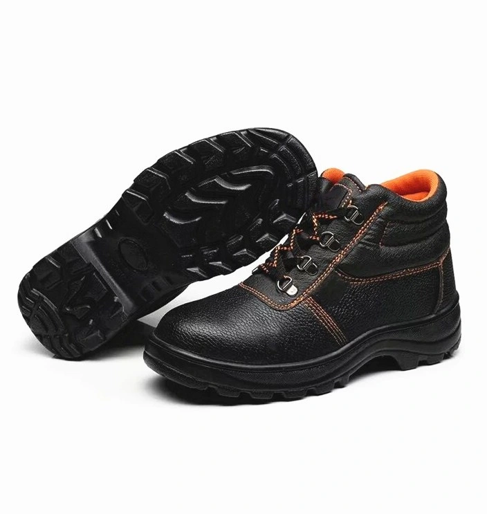 Cow Genuine Leather Safety Shoes with Steel Toe Working Boots in Guangzhou