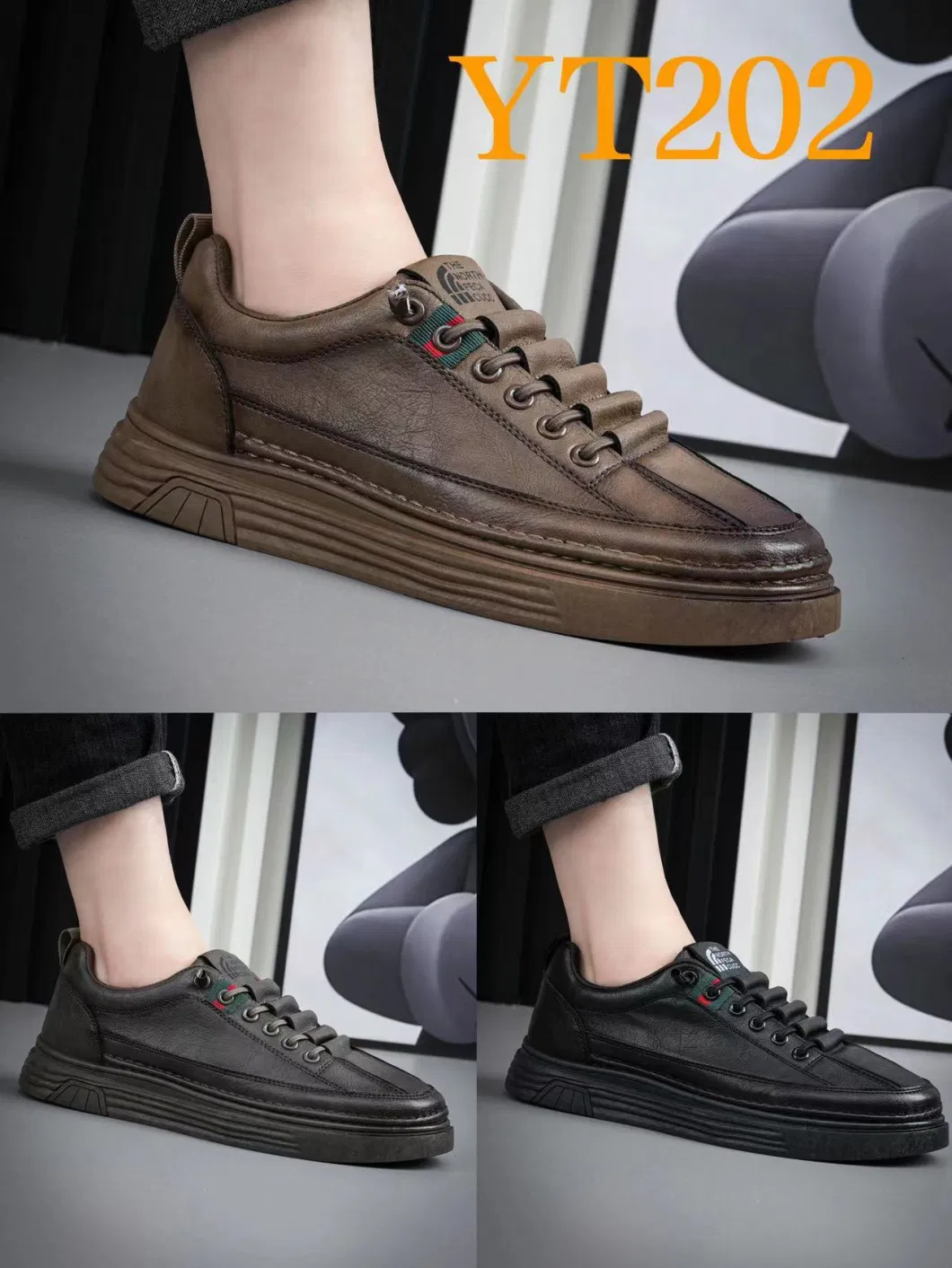 Yt205fashion Trend Ultra Fiber Leather Men Casual Shoe Board Shoes