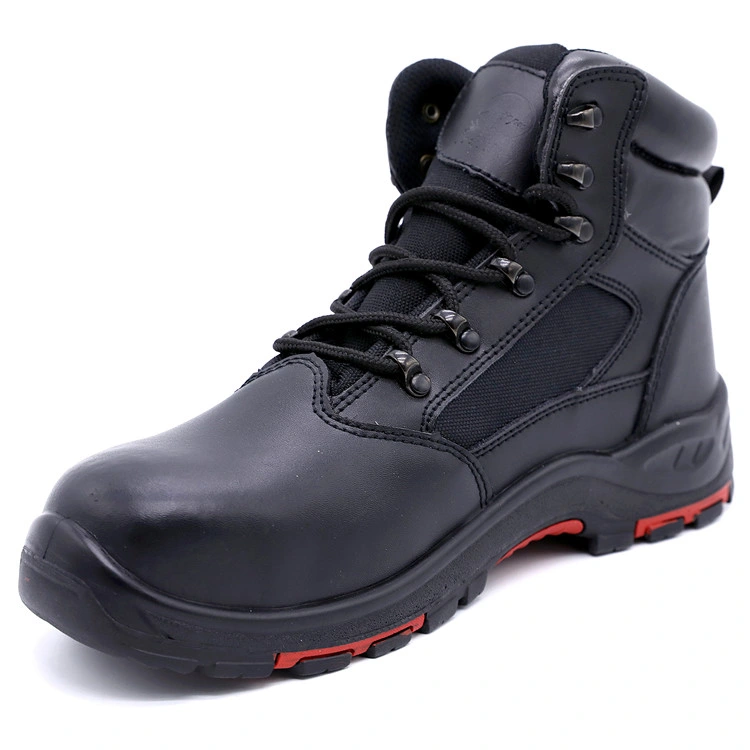 Dual-Density PU with Genuine Leather Safety Waterproof Shoes for Oil-Resistant Work Man