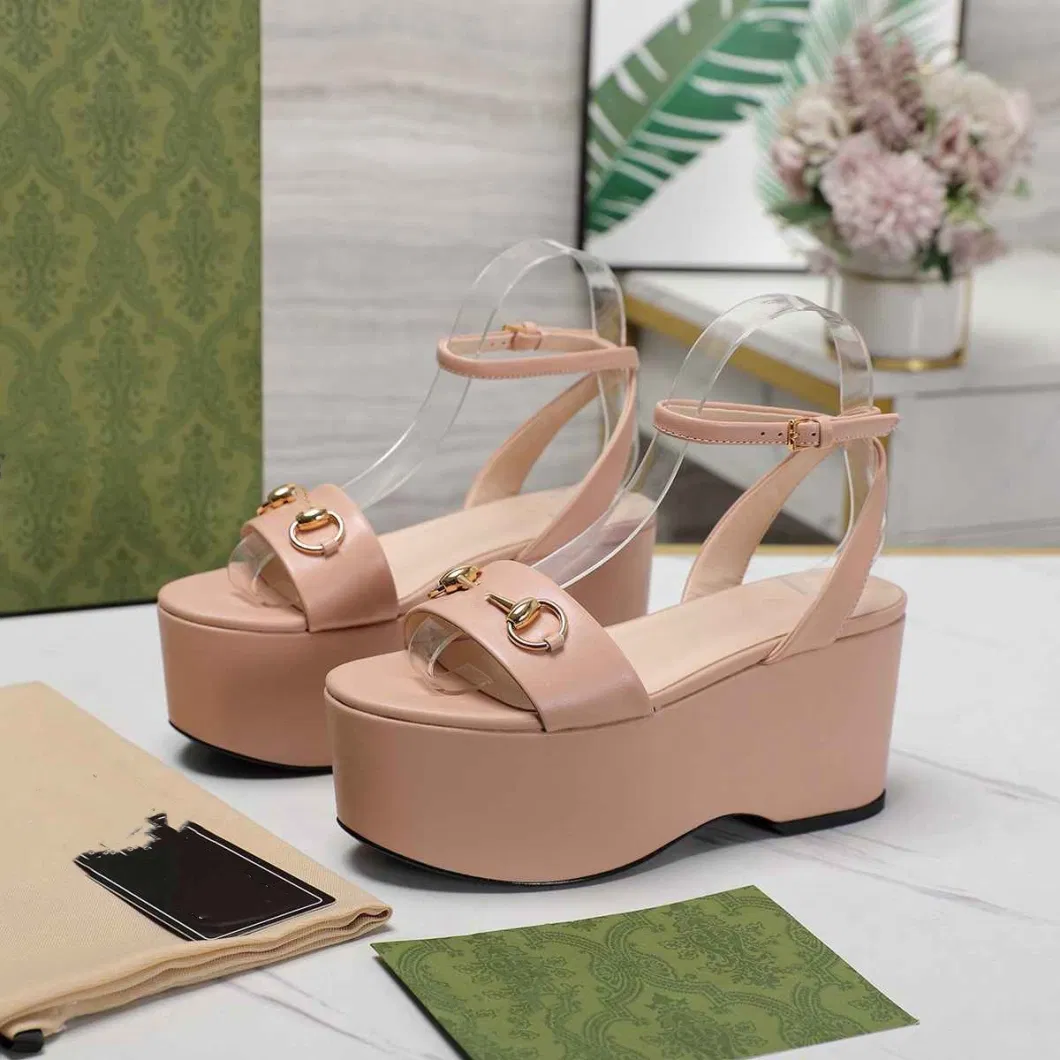 Hate-Sky-High Series Wedge Platform Sandals Leather Women&prime;s Shoes