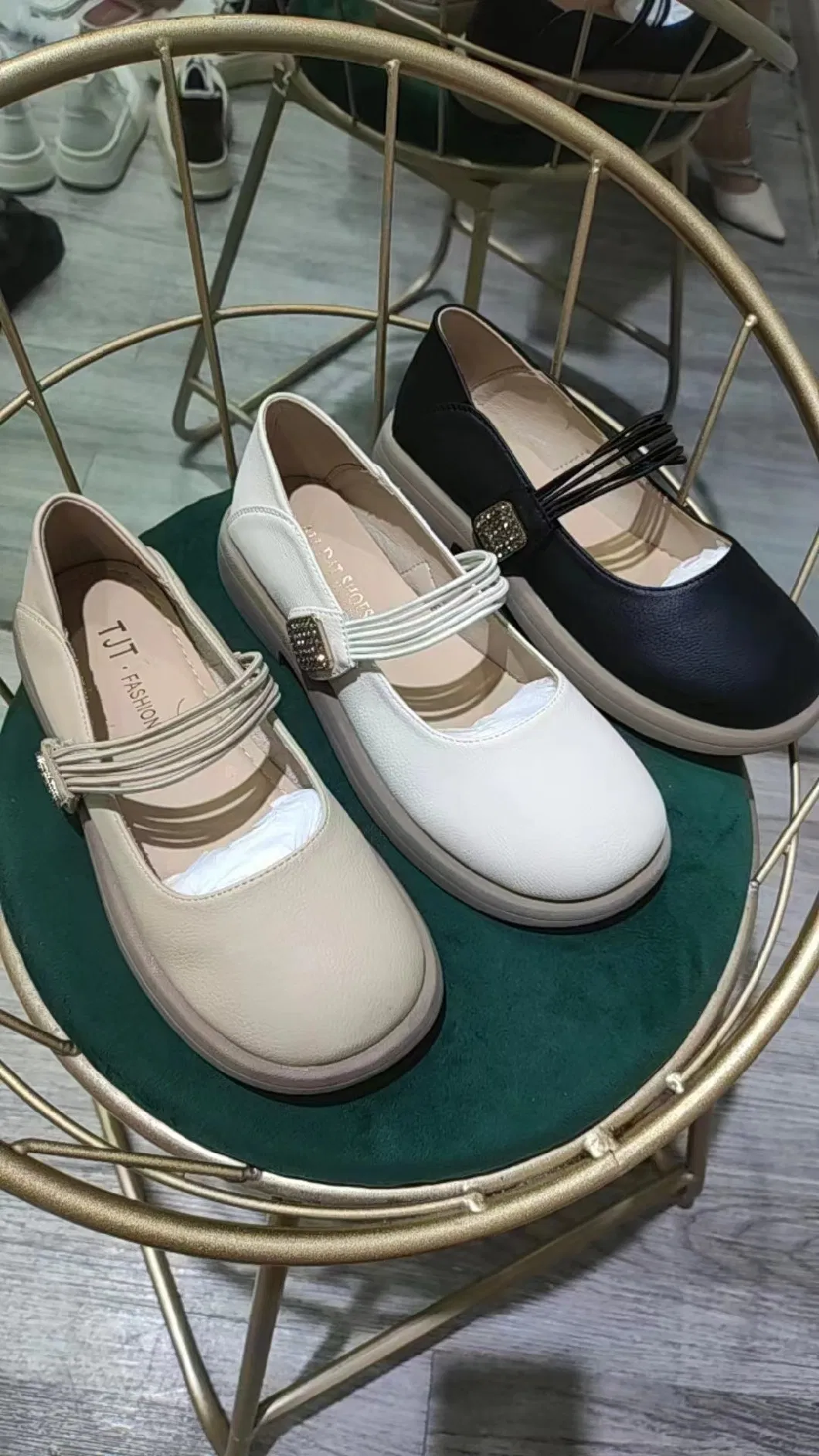 Wholesale French Vintage Stylish Soft Leather Women-S-Shoes Lady Slip on Flat Casual Shoe