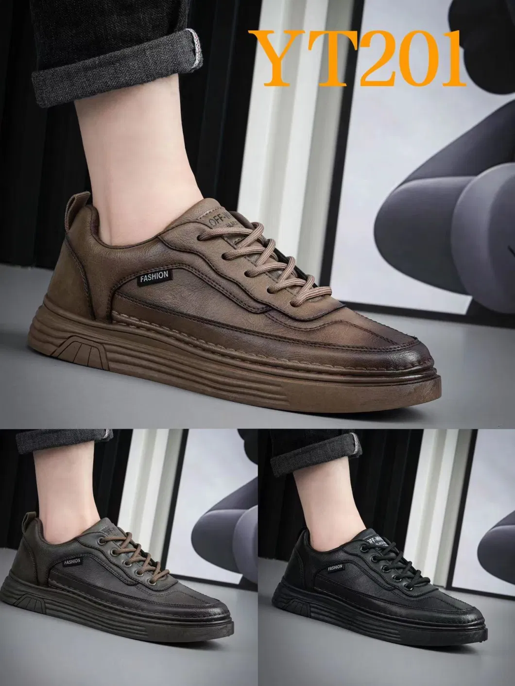 Yt205fashion Trend Ultra Fiber Leather Men Casual Shoe Board Shoes