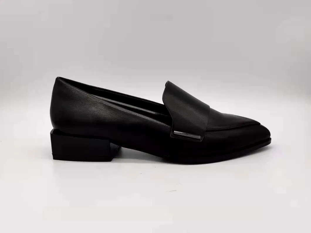 New Arrival Black Patent Leather Comfortable Ladies Women Flat Single Shoes