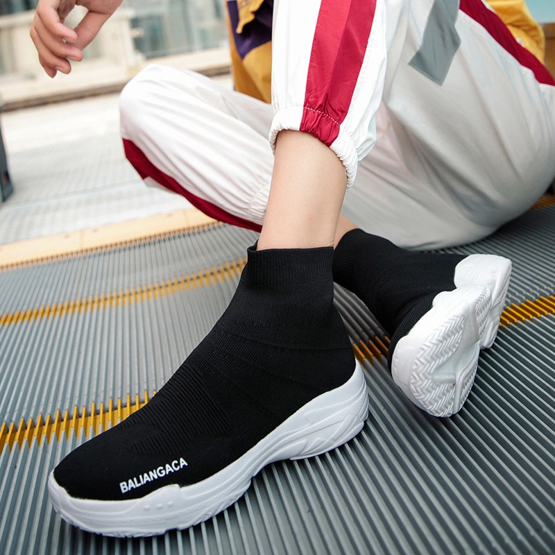 Men &amp; Women Fashion Summer Sports Couple Socks Shoes Couple Knitted Mesh Sneaker Breathable Soft Bottom Running Shoes