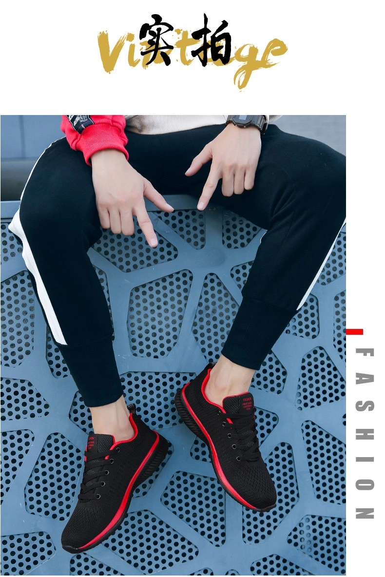 Breathable Flyknit Athletic Sports Shoes for Men Fashion Walking Flat Shoes Cheap Price Comfort Stock Running Shoes Youth Shoes Sporting Shoes Casual Shoes