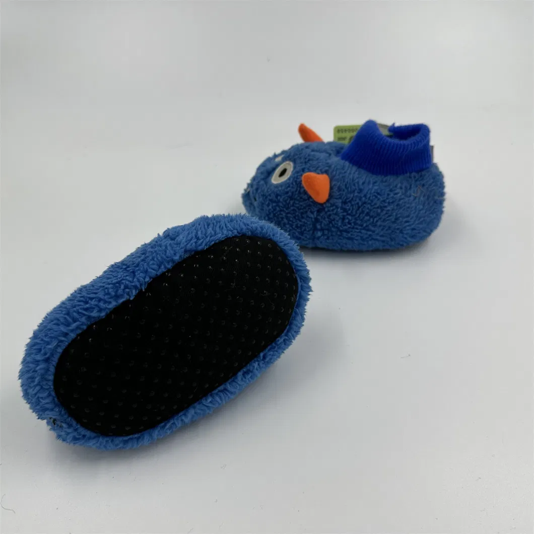 Blue Monster Children&prime;s Indoor Anti-Slip Warm Cartoon Cotton Shoes