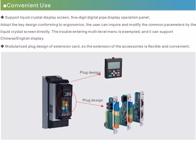 V&T Vts500 Hihg Performance Servo Drive Vector and Torque Excellent Performance AC Drive/VFD/VSD/Frequency Inverter