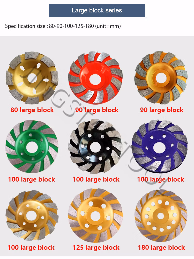 Diamond Resin Turbo Cup Abrasive Profile Grinding Wheel for Stone Concrete Glass Ceramic Edge Cut-off Metal Stainless Steel Grinder Polishing Cutting