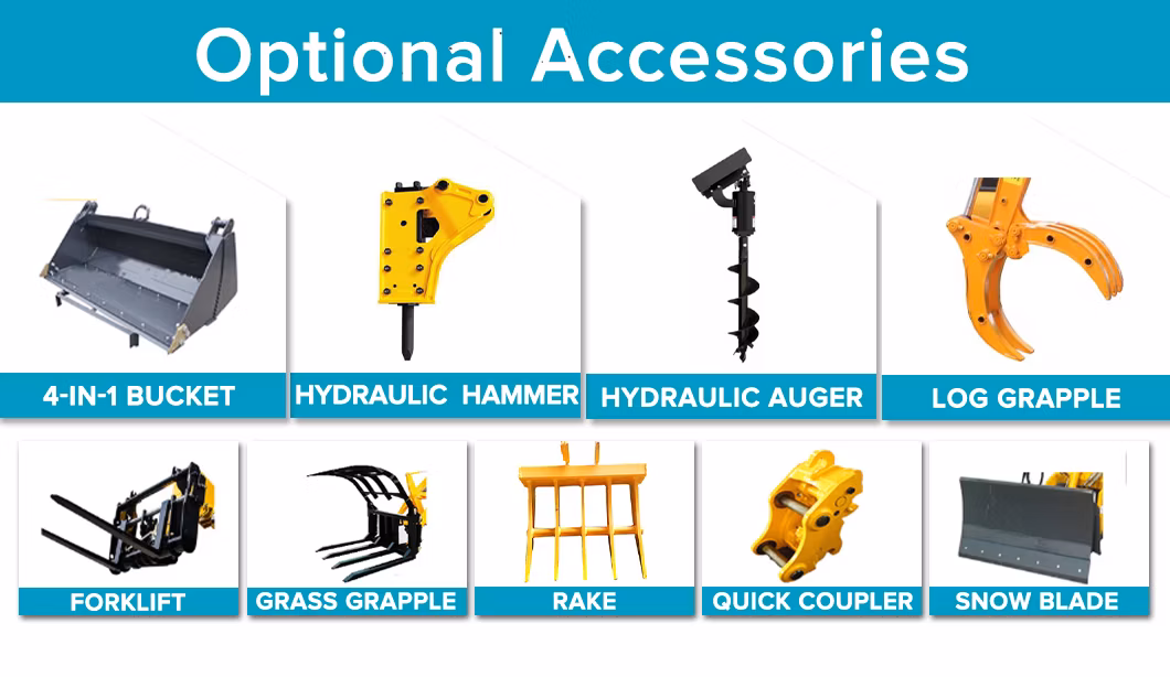 Factory 4X4wd Brand 3 to 6 Ton Excellent Ripper Minitrencher Hand Portable New Compact Cheap Small Mini Backhoe Loader with Attachment List Price for Sale