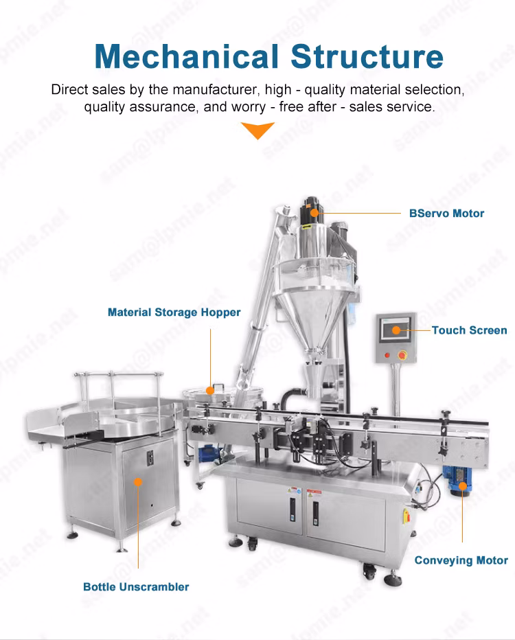 Semi Automatic Chemical Flour Spice Coffee Milk Protein Baby Talc Powder Screw Dosing Filler Auger Filling Packing Machine (pre-made bag, cans)
