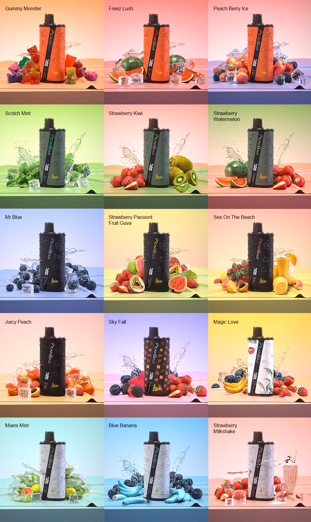 Custom Own Logo Custom Flavours LED Screen 8000puffs 8200puffs Disposable Vape E-Cig