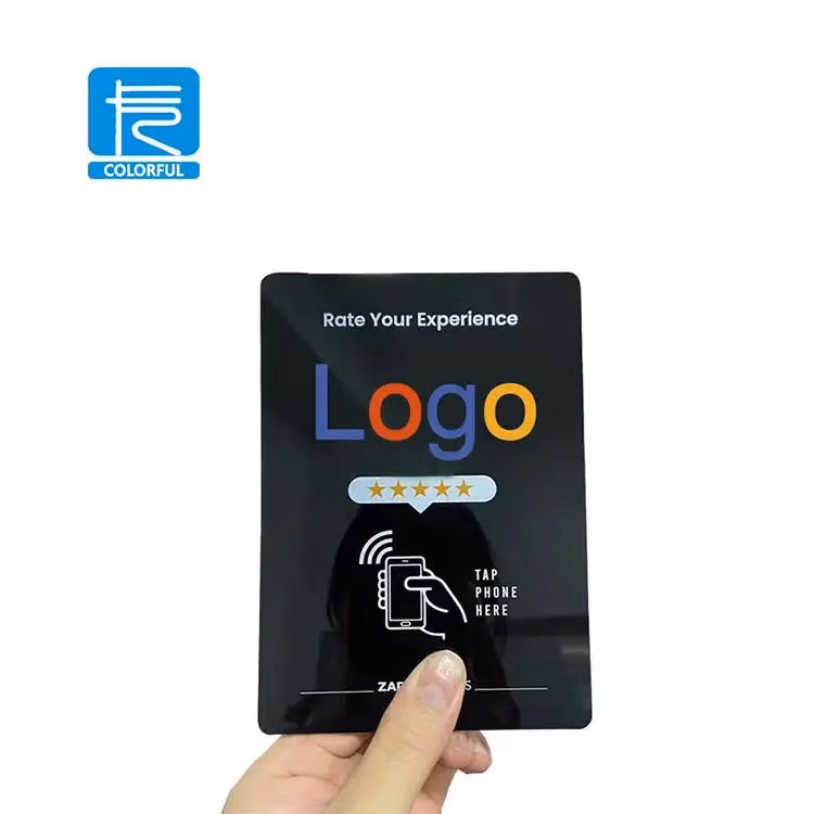 Full Black PVC Review Plate NFC 216 Custom Contactless NFC Card