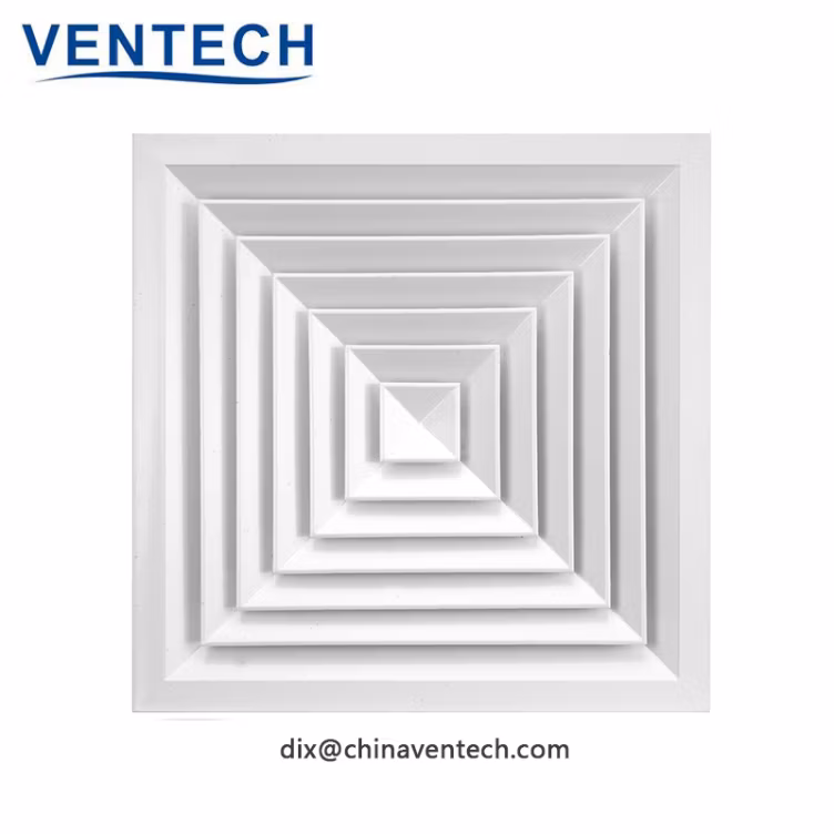 HVAC Parts Perforated Ceiling Diffuser Square Adjustable Ceiling Air Diffuser with Damper