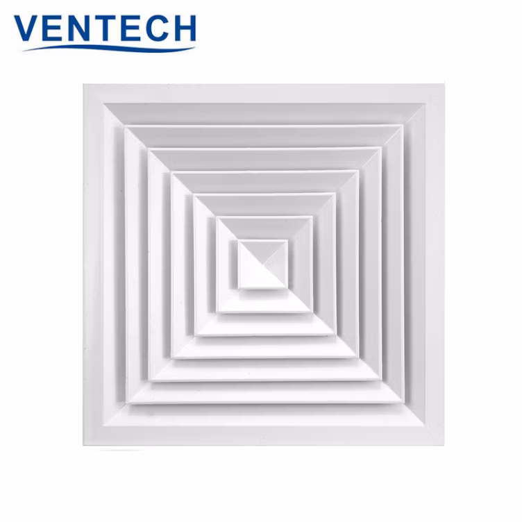 HVAC Air Outlets 4 Way Air Vent Ceiling Square Diffusers