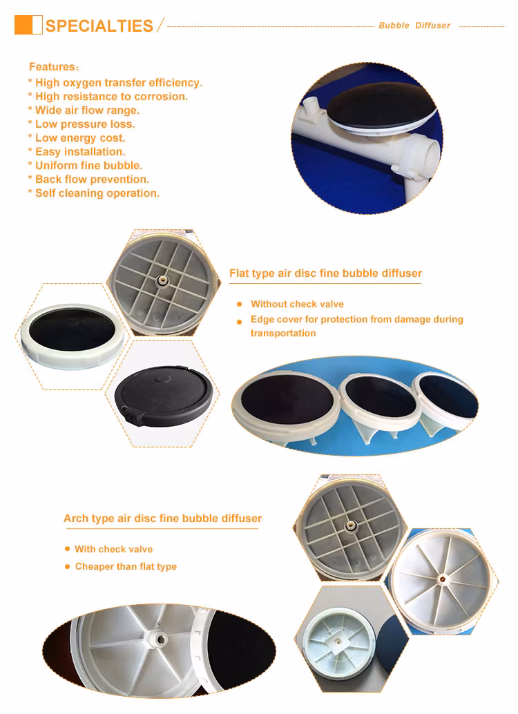 EPDM Membrane Disc Bubble Diffuser for Water Treatment High Quality Bubble Diffuser