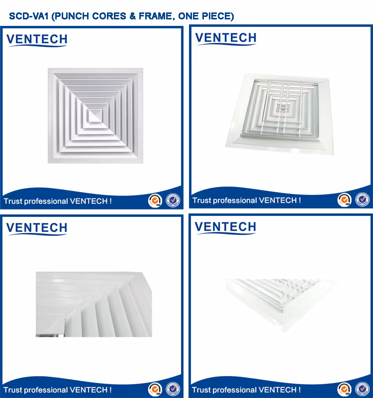 Customerized Aluminum 4 Way Square Air Diffuser