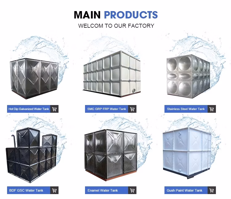 Factory Price GRP FRP Fiberglass Sectional Water Storage Tank 10000 Liter SMC Molded Water Tank for Irrigation