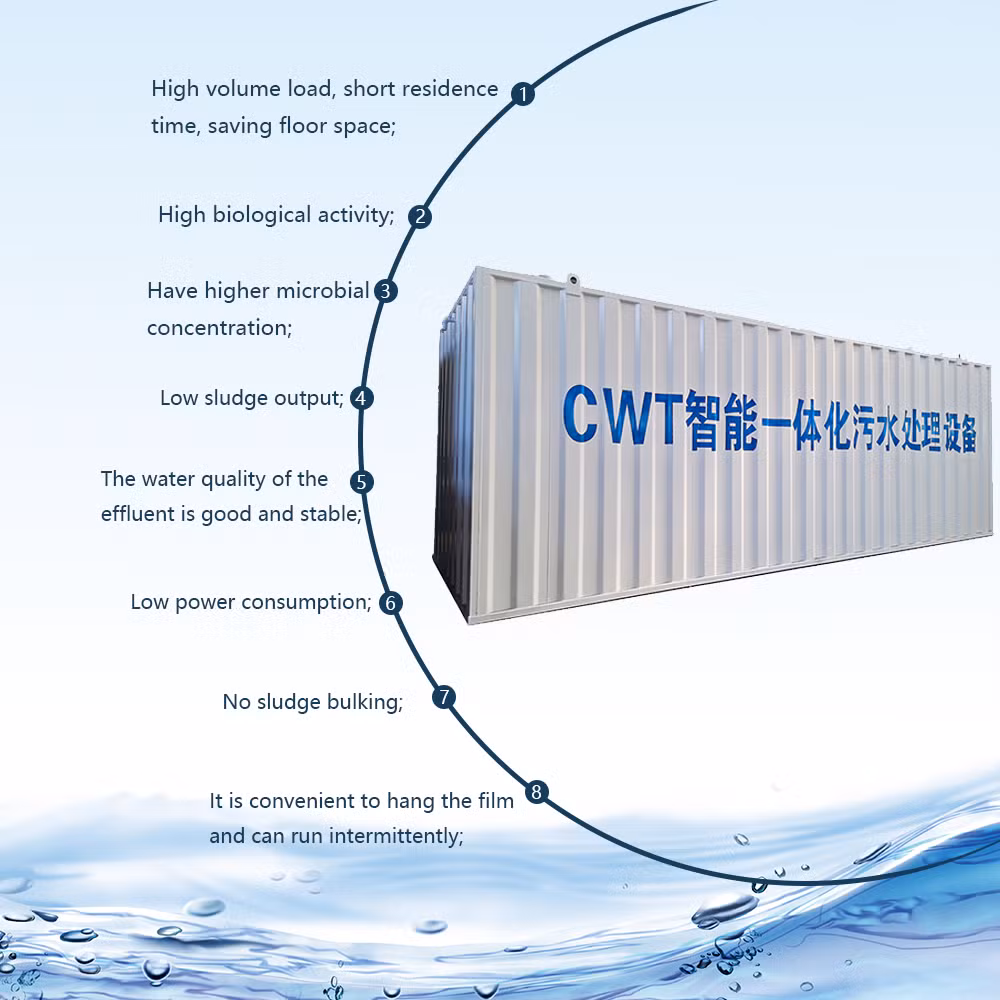 Mini Effluent Sewage Water Treatment Process Plants Price for School/Plant Wwastewater Treatment with Chlorine Machine/Aeration System/UV Disinfection Device