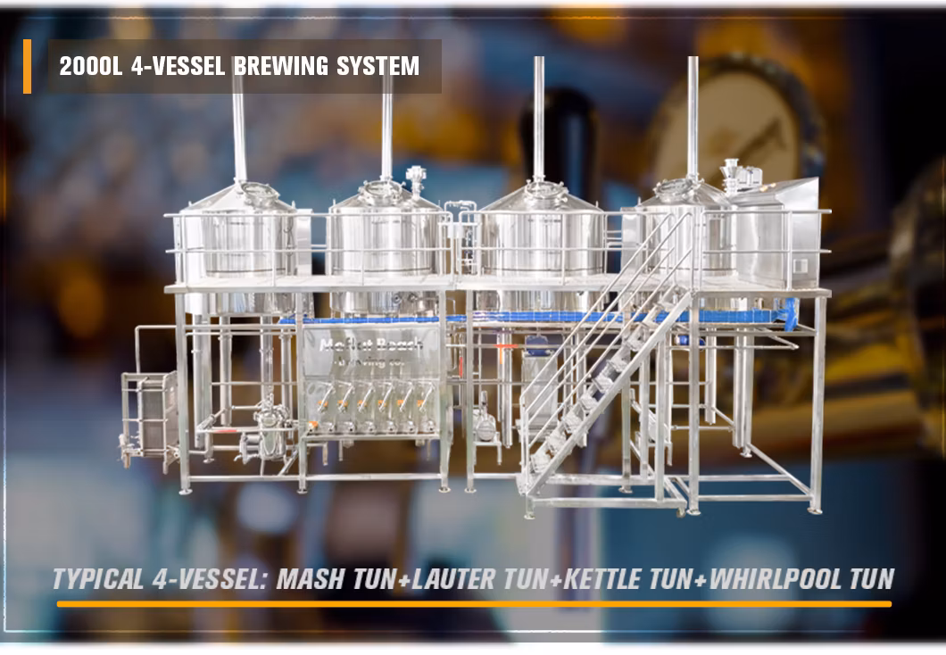Combined 3-Vessel Electric Heating Stainless Steel Restaurant Beer Brewing Equipment