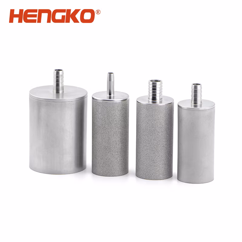 Hengko Stainless Steel Aeration Stone 0.5 2 Micron Diffusion Stone CO2 Inline Diffuser with 1/4&quot; Barb