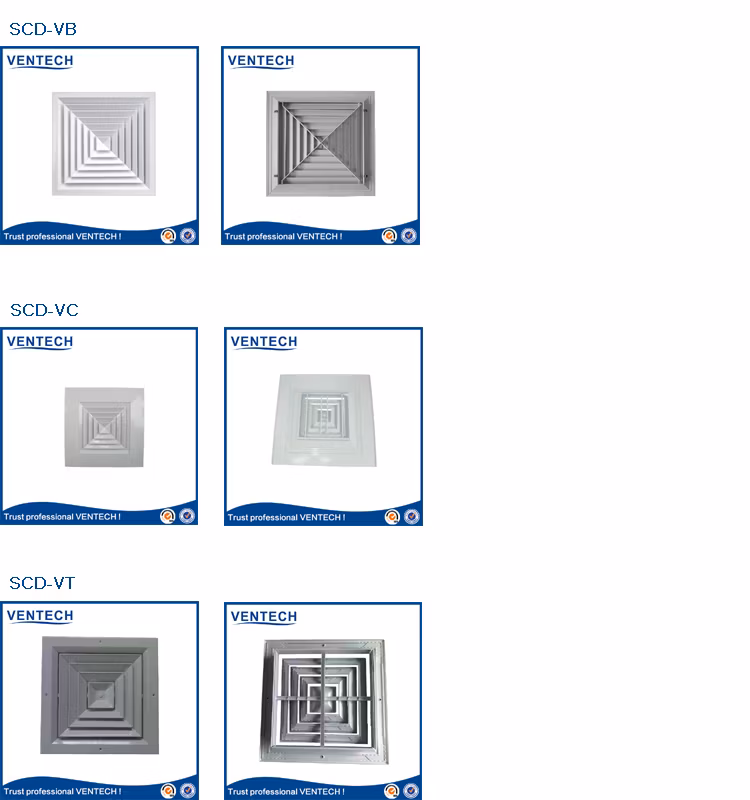Customerized Aluminum 4 Way Square Air Diffuser