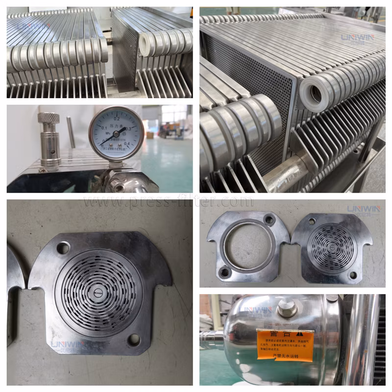 SS304/316 Stainless Steel Plate and Frame Type Filter Press for Food Industry