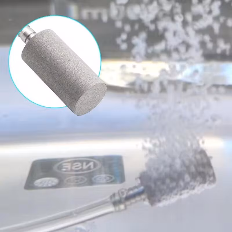 Hengko Stainless Steel Aeration Stone 0.5 2 Micron Diffusion Stone CO2 Inline Diffuser with 1/4&quot; Barb