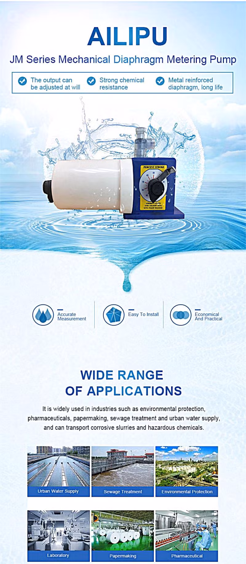 Micro Acid Chemical Dosing Pump Ailipu Jm Series