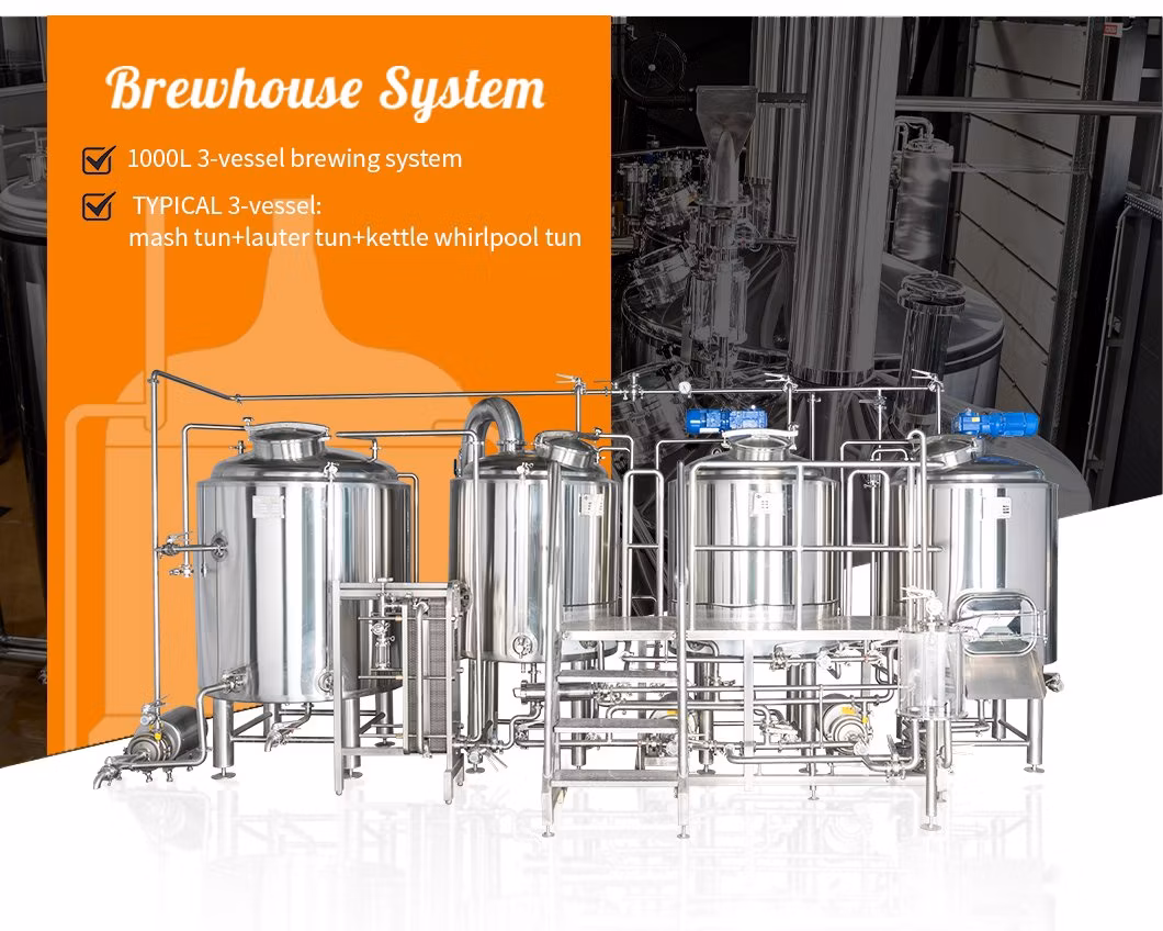 3000L 2-Vessel Full Automatic Controlled Direct Fire Heating Beer Brewing Equipment