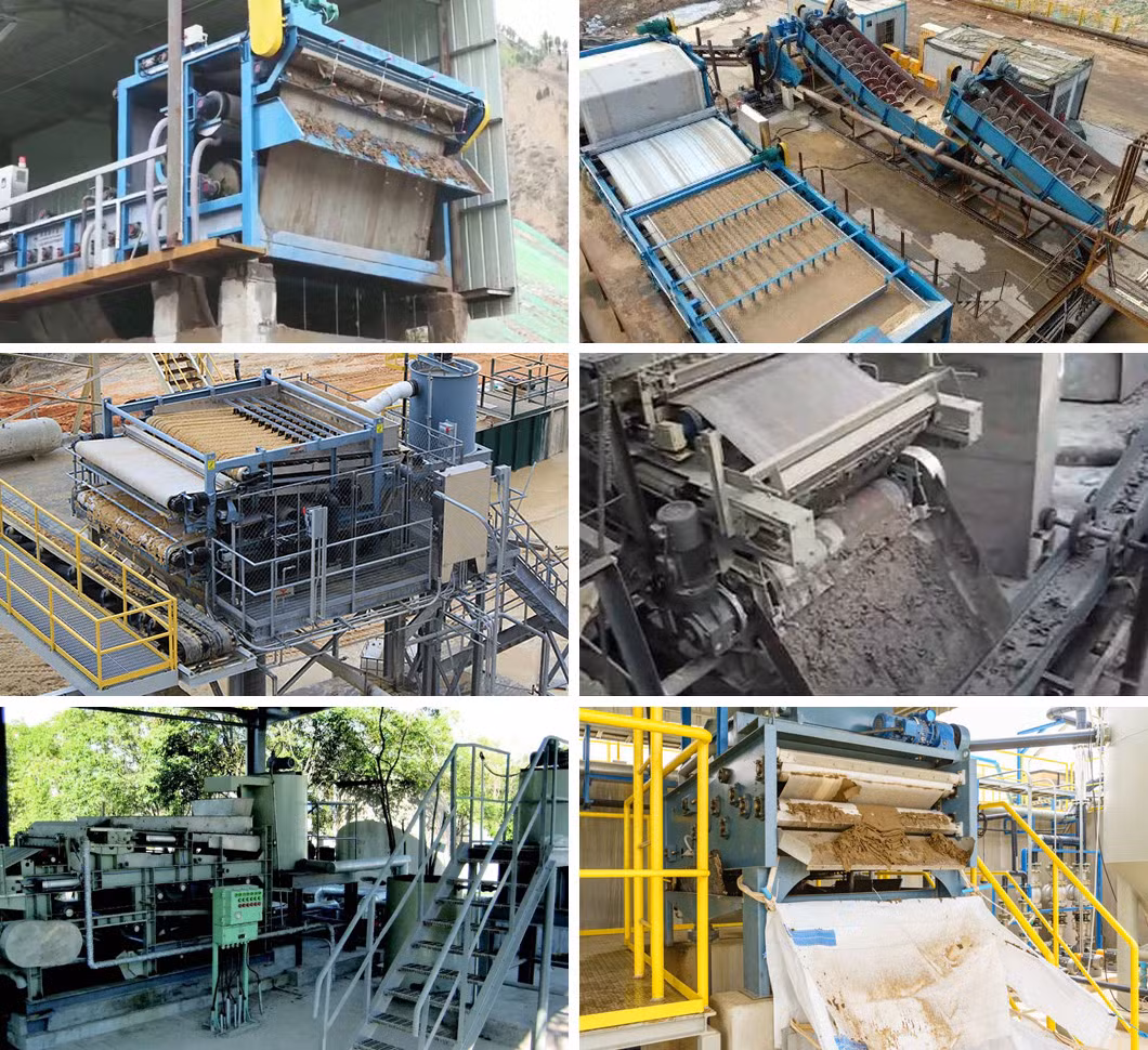 Yuwei Stainless Steel Belt Filter Press with Drum Roller and Slurry Mixer