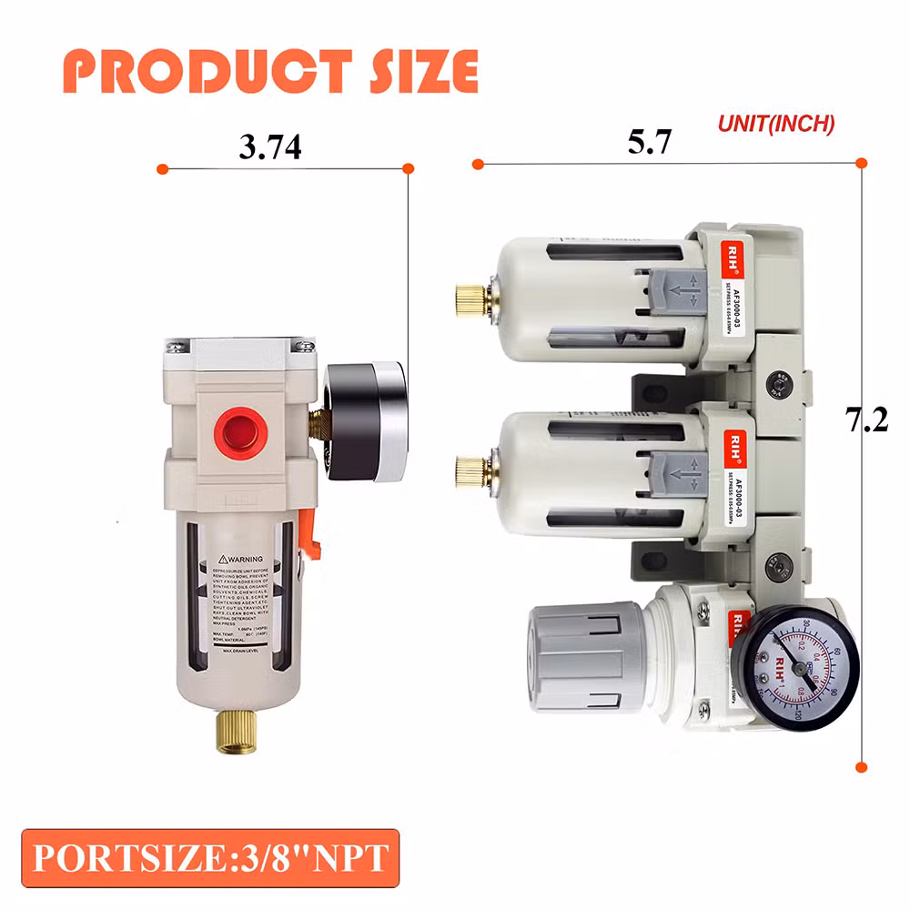 SMC Type AC Series Pneumatic Air Filter Regulator Port Size G1/8&prime;&prime; 1/4&prime;&prime; 3/8&prime;&prime; 1/2&prime;&prime; 3/4&prime;&prime; 1&prime;&prime; Pneumatic Pressure Regulator