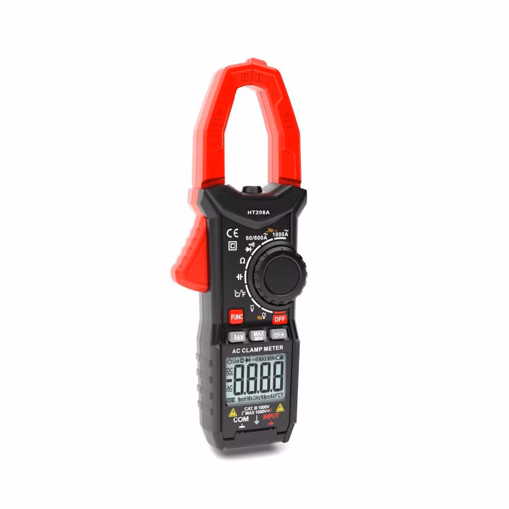 Digital Clamp Meter 6000 Counts Auto-Ranging Multimeter with AC/DC Voltage; Current, Resistance, Capacitance, Frequency
