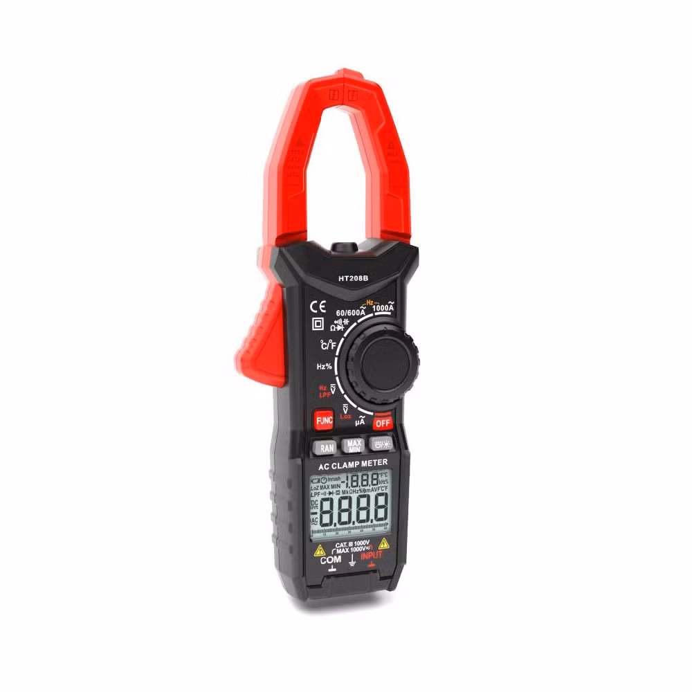 Digital Clamp Meter 6000 Counts Auto-Ranging Multimeter with AC/DC Voltage; Current, Resistance, Capacitance, Frequency