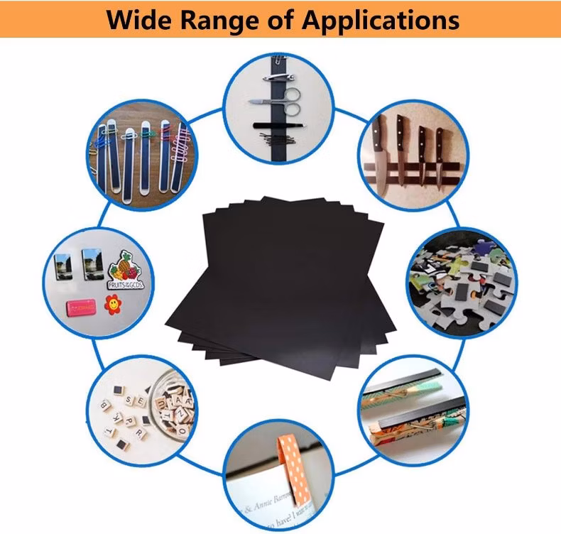 A4*0.75mm Rubber Magnet Flexible Magnetic Sheet (with adhesive)