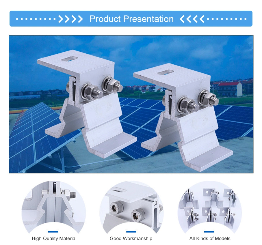 Aluminum Mounting PV System Adjustable End Clamp Solar MID Clamp