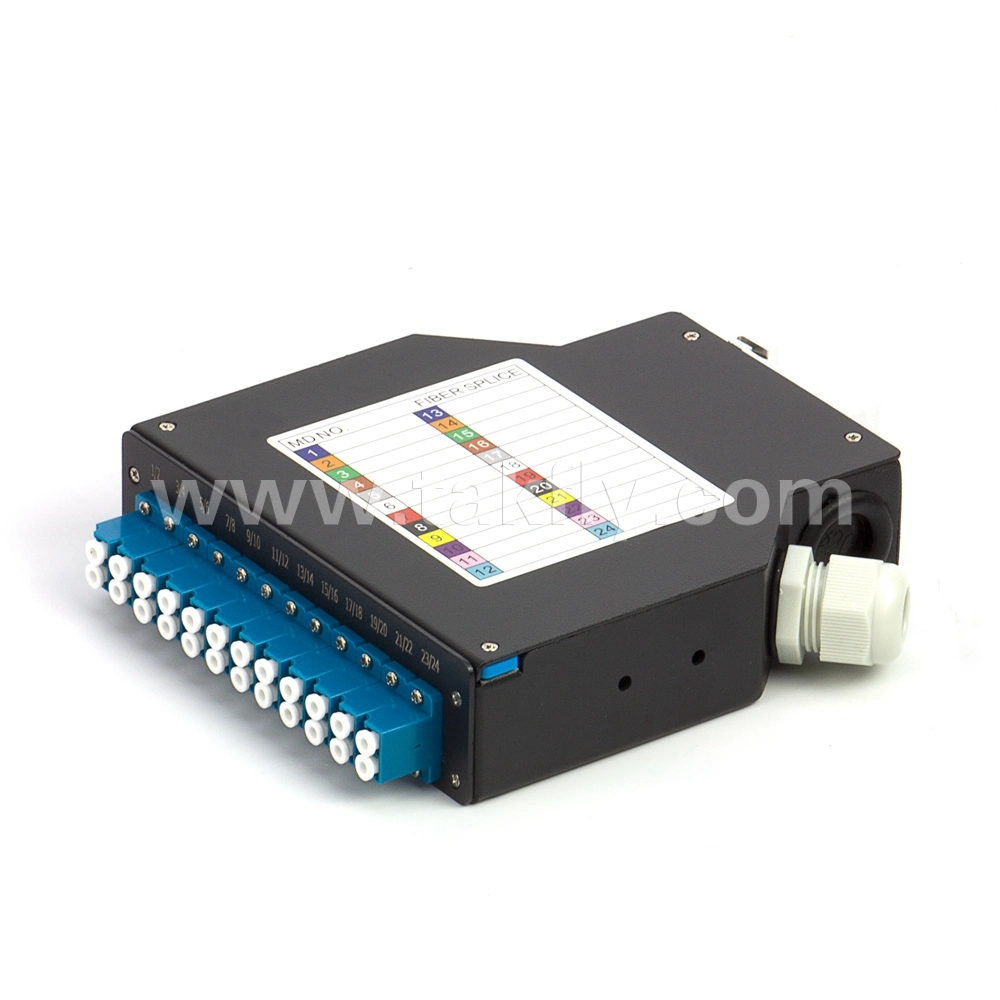 DIN Rail 12 Port LC Type ODF Rack Mount 24c Fiber Splice Enclosure