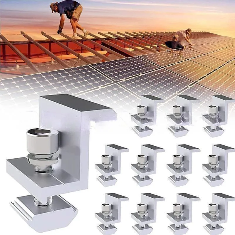 PV End Clamp Solar Photovoltaic Bracket Aluminum Alloy Clamp for Solar Module Solar Panel Racking Mounts Accessories