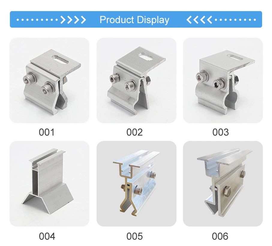 Aluminum Mounting PV System Adjustable End Clamp Solar MID Clamp