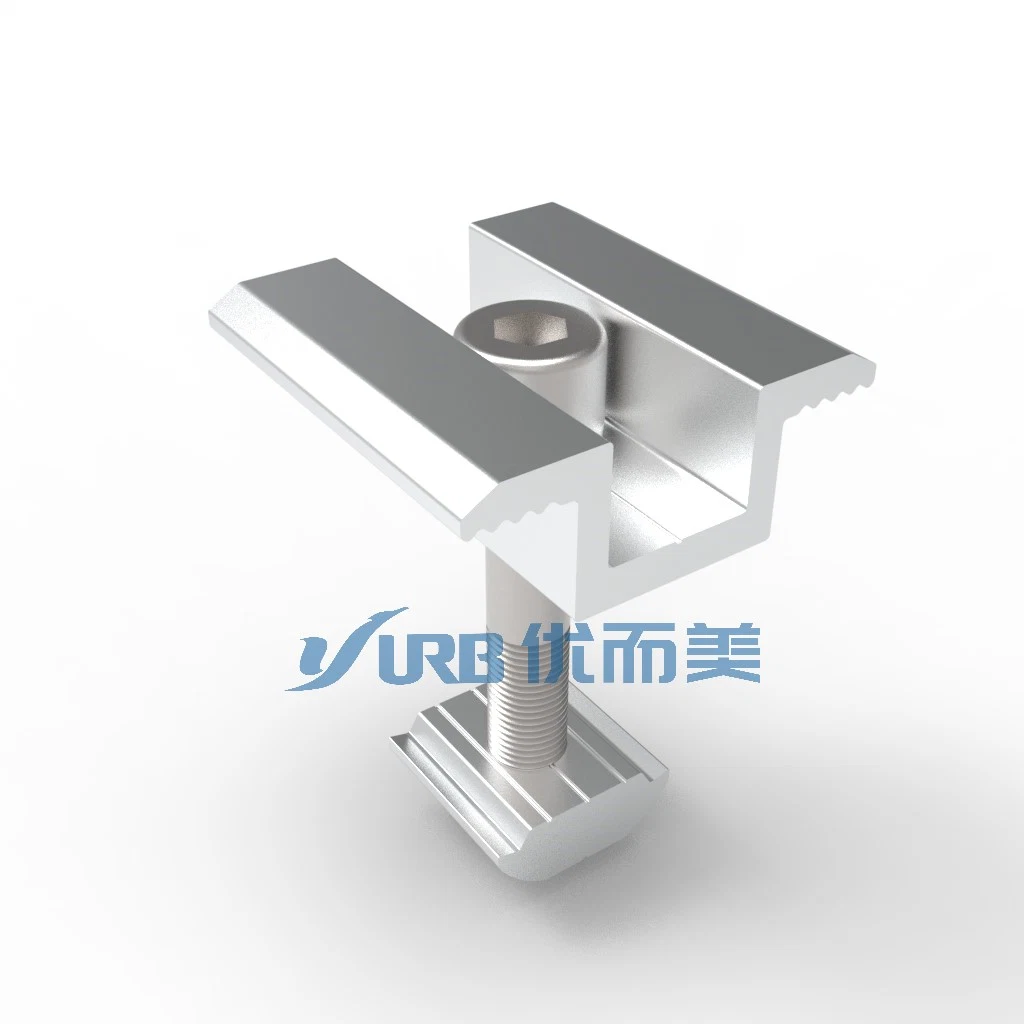 Aluminum MID Clamp with Block for Solar System Solar Panel Roof Mount