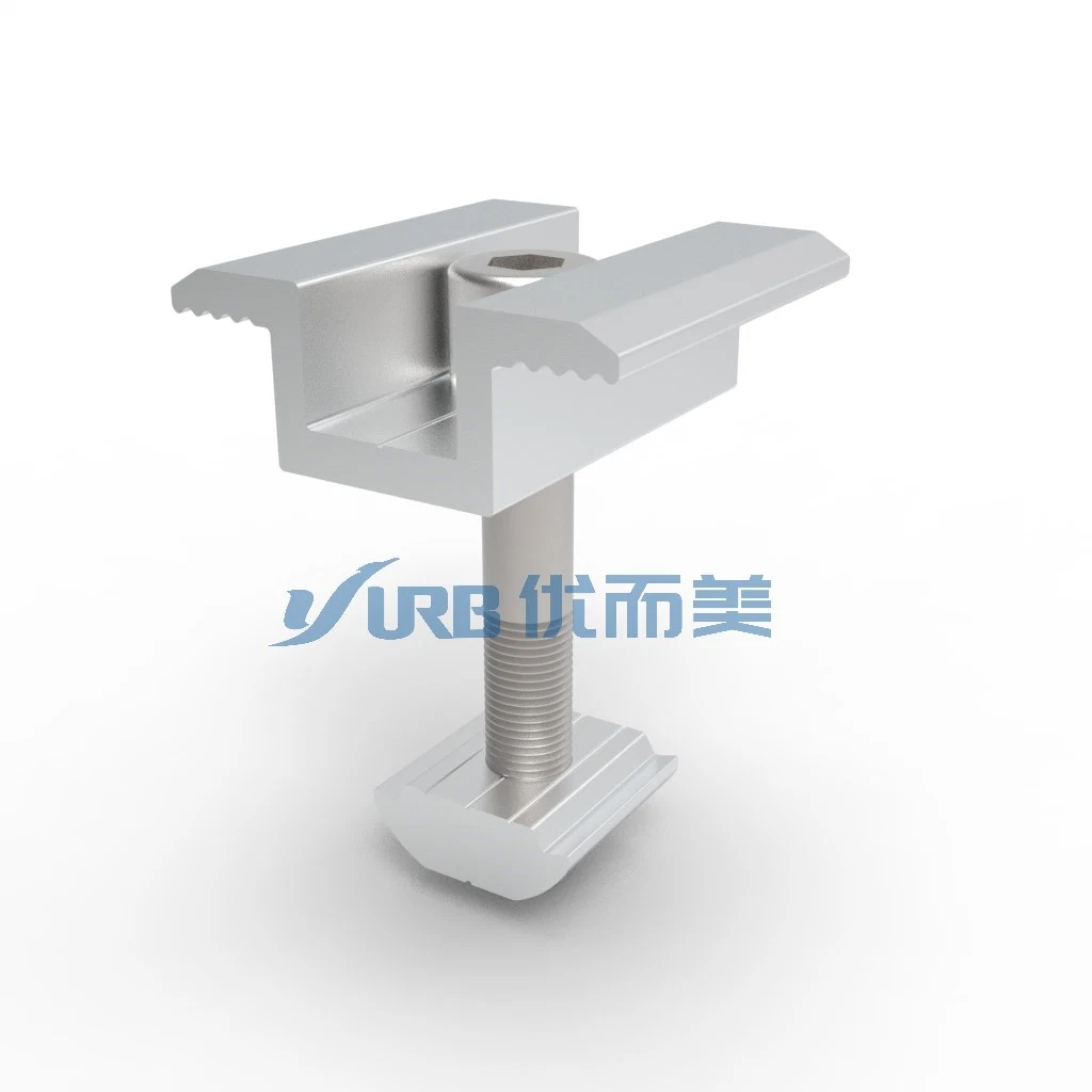 Aluminum MID Clamp with Block for Solar System Solar Panel Roof Mount