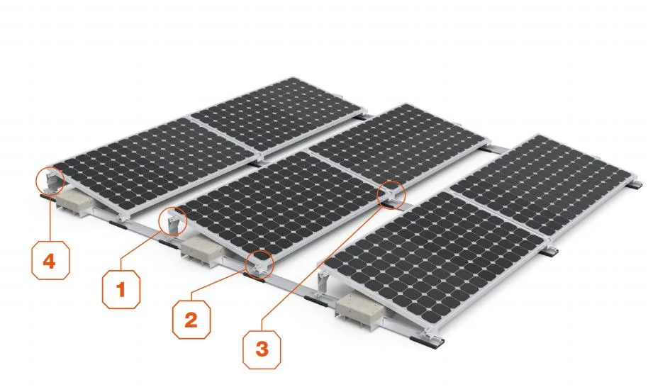 Solar Ballasted Mounting Structure Rail Splice Kit for Flat Roof Mounting System