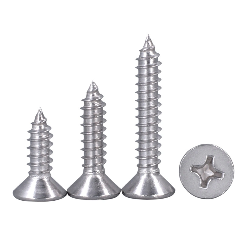 Stainless Steel 304 M1.2 M1.4 M1.7 M2 M2.3 M2.6 M3 M3.5 M4 M4.2 M5 M6 Phillips Pan Round Head Self Tapping Screws