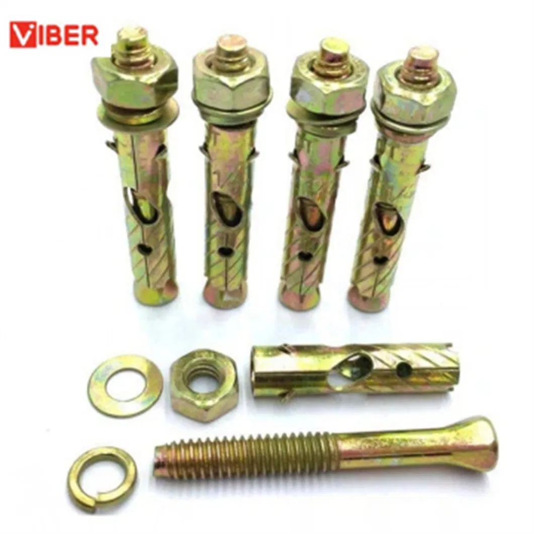 Anchor Bolt with Nut Concrete Screw M40 Spring Toggle Bolt 39mm Masonry Fixing No Dig Ground Sleeve Anchor for Metal