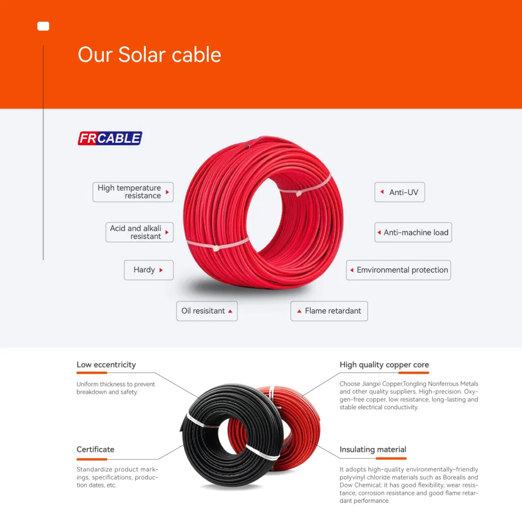 Solar Panel Extension Cable 4mm2 6mm2 PV Connector